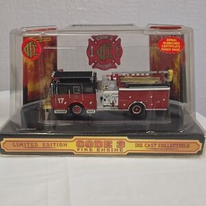 Code 3 Backdraft Item #12392 Red Fire Engine Die Cast Collectible